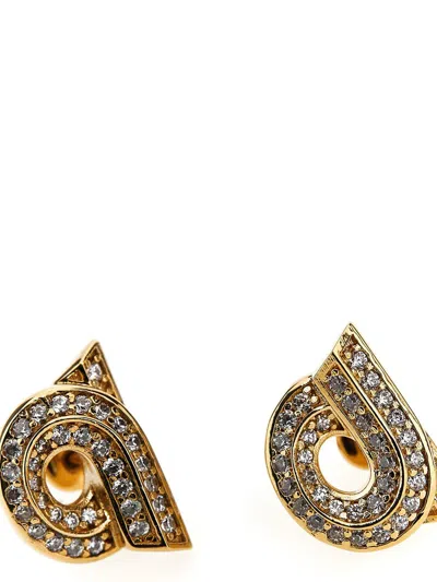 Shop Ferragamo 'gancini' Earrings In Gold