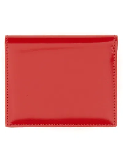 Shop Ferragamo Compact Wallet With Hook-and-eye Closure In Red