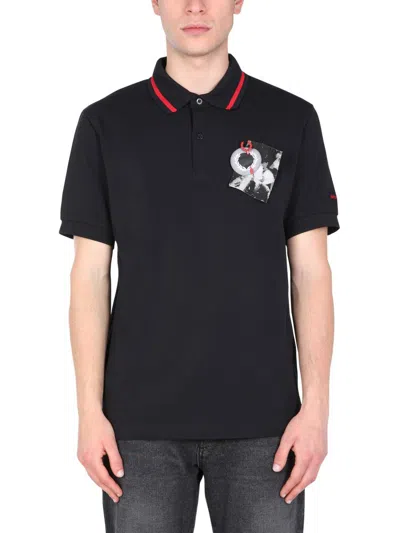 Shop Raf Simons Fred Perry X  Regular Fit Polo In Black
