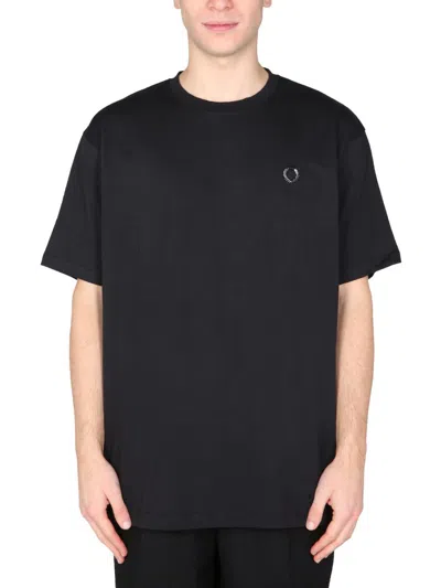 Shop Raf Simons Fred Perry X  T-shirt With Logo In Black
