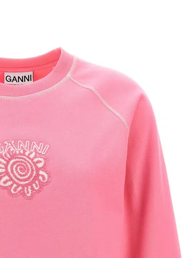 Shop Ganni 'isles' Sweatshirt In Pink