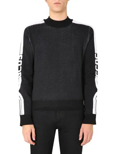 Shop Gcds Fitted Sweater In Black