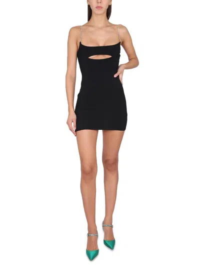 Gcds Rhinestone Logo Jersey Mini Dress In Black