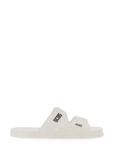 Shop Gcds Sandal With Logo Unisex In White