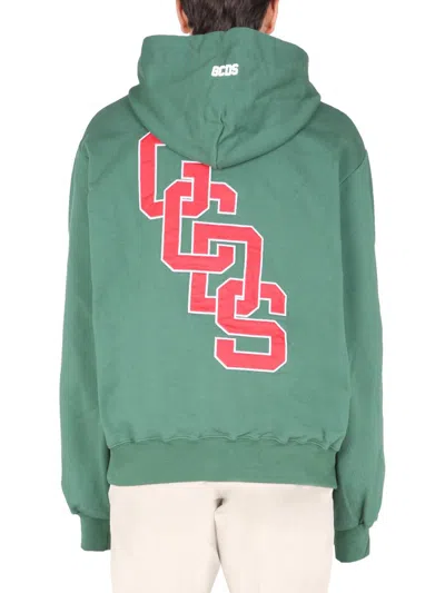 Shop Gcds Sweatshirt With Embroidered College In Green