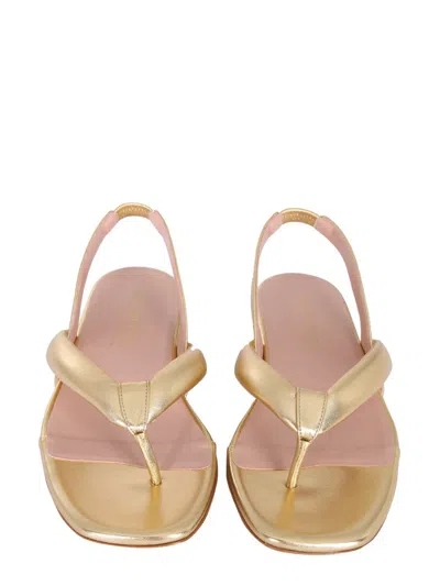 Gia Borghini Leather Slingback Sandals In Gold