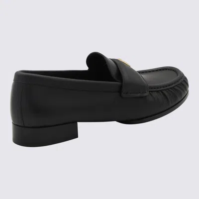 Shop Givenchy Black Leather Loafers