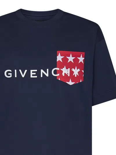 Givenchy Giv Star Pocket Tee In Blue