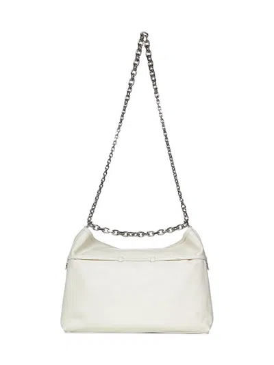 Shop Givenchy Voyou Chain Medium Shoulder Bag In White