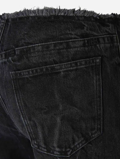 Shop Givenchy Voyou Jeans In Adjustable Satin Belt With Metal Buckles Engraved Logo