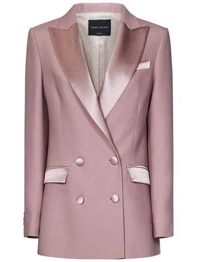 Shop Hebe Studio The Powder Pink Cady Bianca Suit