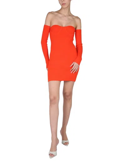 Shop Helmut Lang "contour" Dress In Orange
