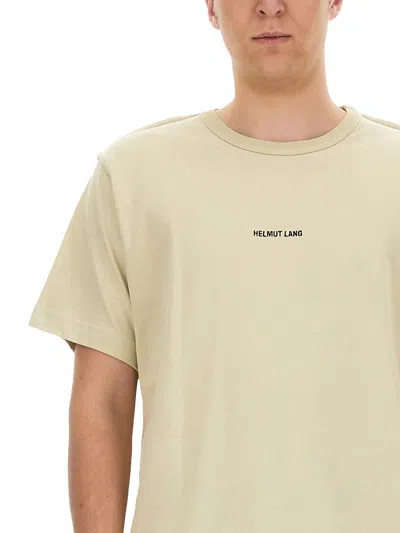 Shop Helmut Lang Logo Print T-shirt In Beige