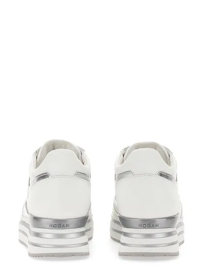 Shop Hogan Sneaker "midi H222" In Silver