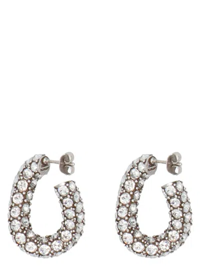 Shop Isabel Marant Crystal Earrings In Silver