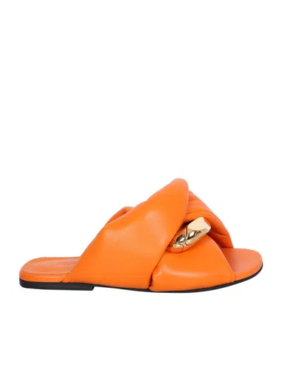 Shop Jw Anderson J.w. Anderson Sandal Slide Chain Twist In Orange
