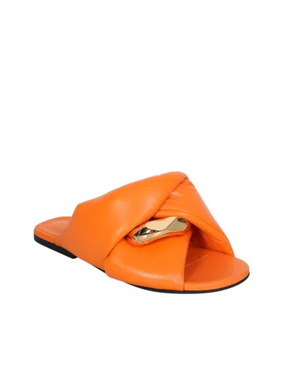 Shop Jw Anderson J.w. Anderson Sandal Slide Chain Twist In Orange