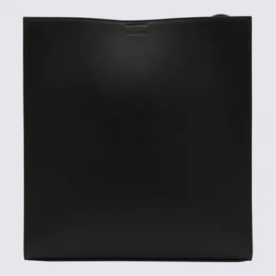 Shop Jil Sander Black Leather Tangle Medium Crossbody Bag