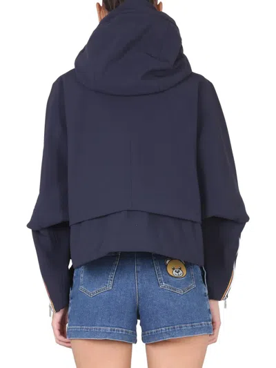 K-way Windbreaker With Logo In Blue