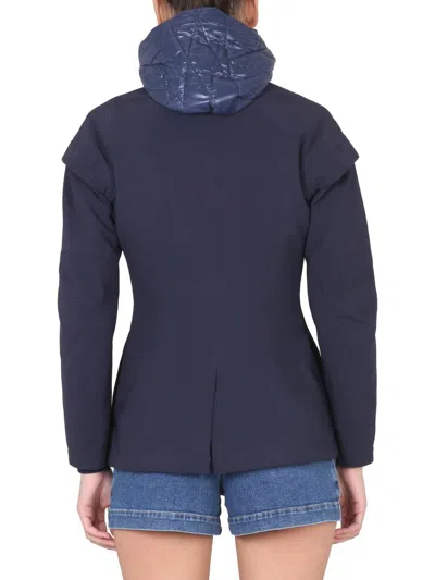 K-way Windbreaker With Logo In Blue