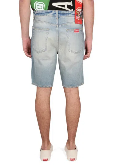 Shop Kenzo Denim Bermuda Shorts