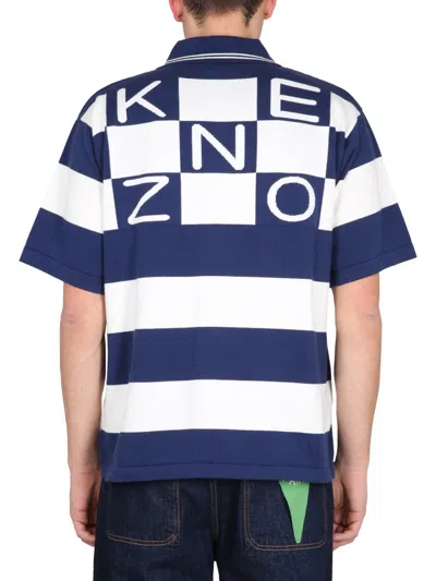 Shop Kenzo Polo Shirt 'nautical Stripes' In Blue
