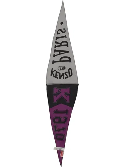 Shop Kenzo Silk Scarf In Purple