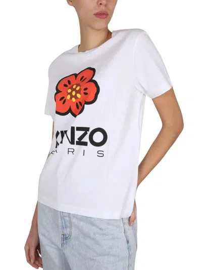 Shop Kenzo Soft T-shirt 'boke Flower' In White