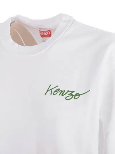 Shop Kenzo Poppy Print Sweatshirt In White
