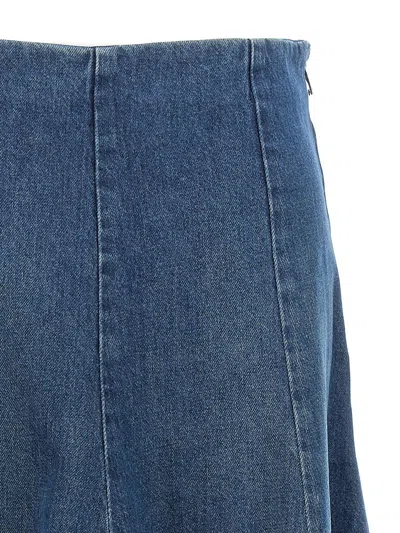 Shop Khaite 'lennox' Skirt In Blue