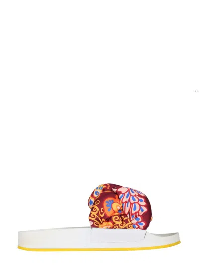 La Doublej La Double J Braid Slide Sandals In White