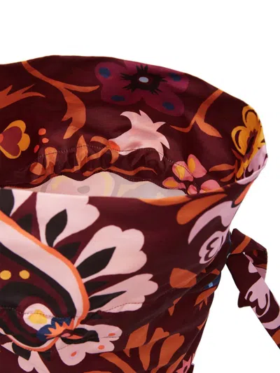 La Doublej Patterned Bucket Bag With Ruffle Details In Multicolour