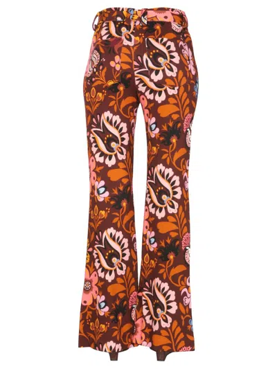 La Doublej Pants With Selva Print In Multicolour