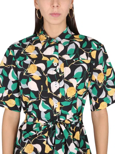 Shop La Doublej Shirt Dress With Belt In Multicolour