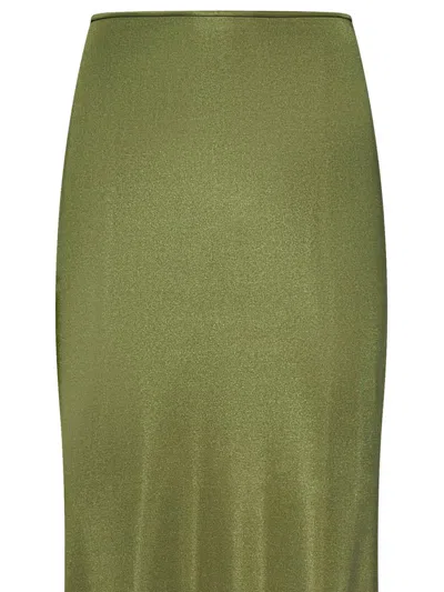 Shop La Semaine Paris Keira Long Skirt In Green