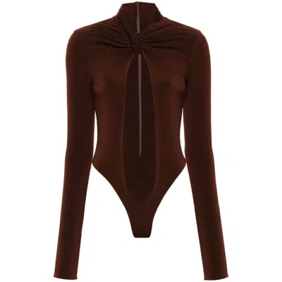 Shop Laquan Smith Bodysuits In Brown