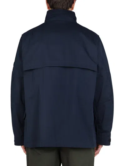 Shop Lardini Double Fabric Jacket In Blue