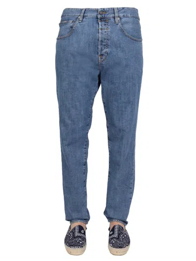Shop Lardini Five Pocket Jeans In Denim