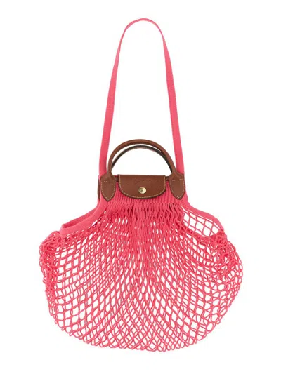 Shop Longchamp Le Pliage Filet Bag In Pink