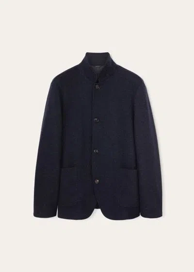 Shop Loro Piana Coats In Navy+grey