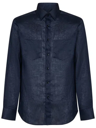 Shop Low Brand Shirt In Blue