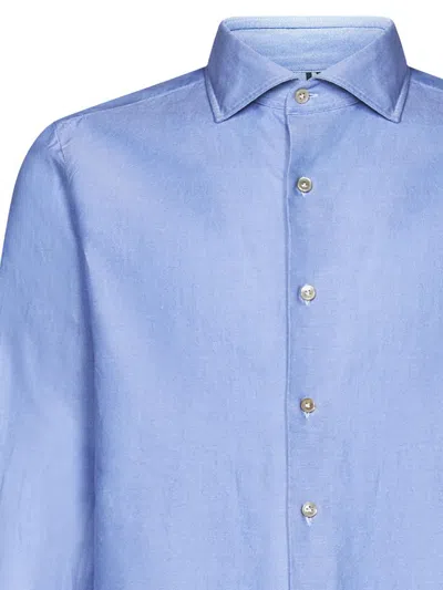 Shop Luigi Borrelli Shirt In Clear Blue