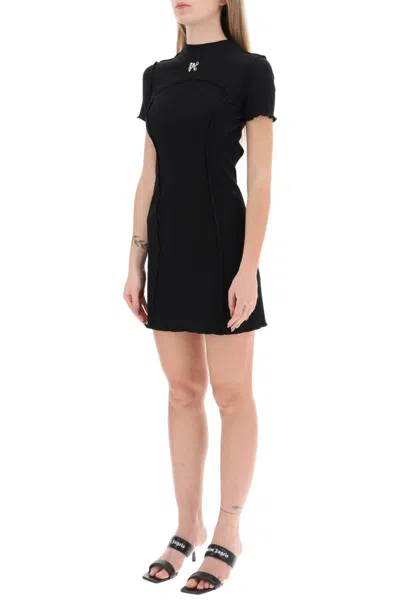 Shop Palm Angels Ma "mini Inside-out Dress With Mon In Nero