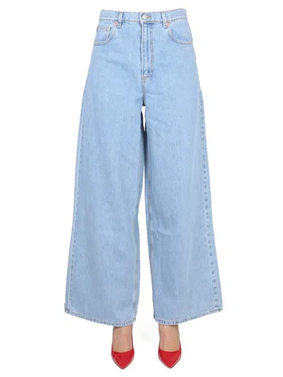 Shop Magda Butrym Jeans Wide Leg In Blue