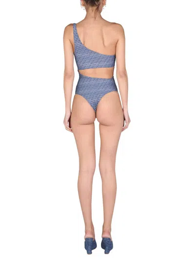 Shop Magda Butrym One Piece Cut-out Swimsuit In Blue