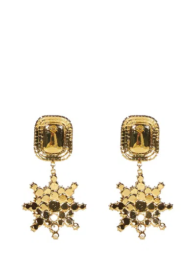 Shop Magda Butrym Starbust Earrings In Golden