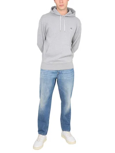 Shop Maison Kitsuné Sweatshirt With Fox Head Patch Unisex In Grey