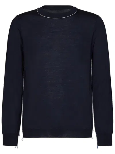 Shop Maison Margiela ''work In Progress'' Sweater In Blue