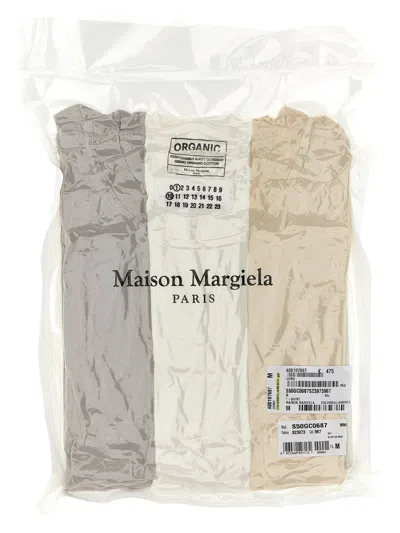 Shop Maison Margiela 3 Pack T-shirts In Multicolor