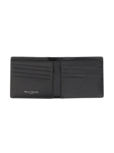 Shop Maison Margiela Bi-fold Four Stitches Wallet Unisex In Black